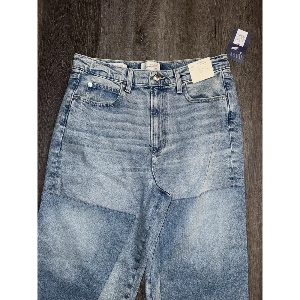 Women High-Rise Patchwork Vintage Straight Cropped Jeans - Universal Thread